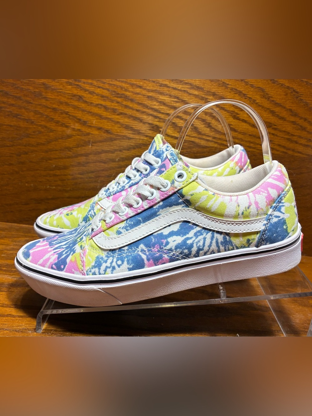 Vans Pastel Tie Dye ComfyCush Old Skool Sneakers Size W 8 / M 6.5 - Picture 3 of 16